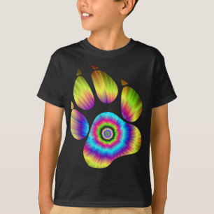 Camiseta Tie Dye Animal Cat Perro Paw Print for Pet Lover