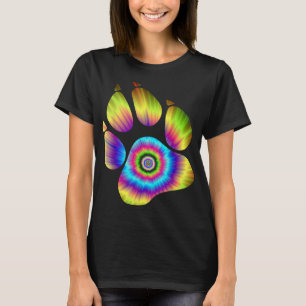 Camiseta Tie Dye Animal Cat Perro Paw Print for Pet Lover