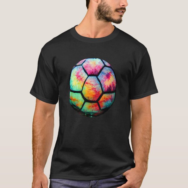 Camiseta Tie Dye Artistic Colorful Soccer Ball (Anverso)
