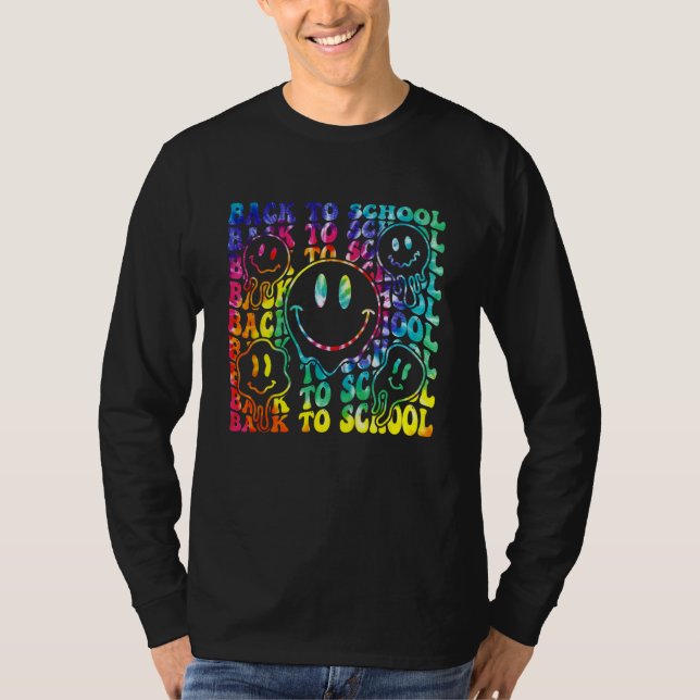 Camiseta Tie Dye Back To School Teacher Students First Day  (Anverso)