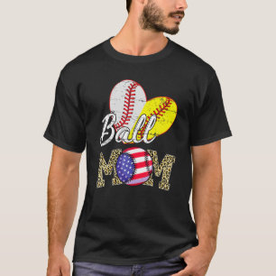 Camiseta Tie Dye Ball Mamá Softball Leopardo Madres