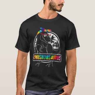 Camiseta Tie Dye Bonusmomsaurus Bonus Mom Dinosaur Rex Moth