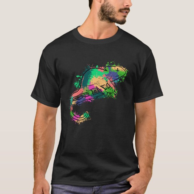Camiseta Tie Dye Chameleon Colorful Lizard (Anverso)
