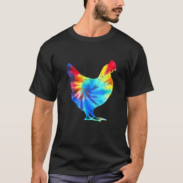 Camiseta Tie Dye Chicken Farmer Disfraz Hippie (Anverso)