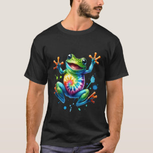 Camiseta Tie Dye Cool Peace Frog Para Niños Y Niña