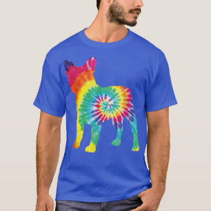 Camiseta Tie Dye Dog Hippie Bulldog francés retro cachorro