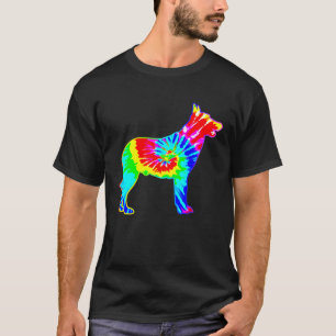 Camiseta Tie Dye Dog Hippie Perro belga Malinois