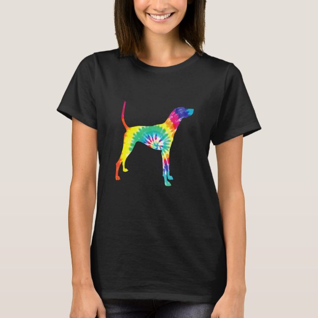 Camiseta Tie Dye Dog Hippie Plott Hound Retro Puppy (Anverso)