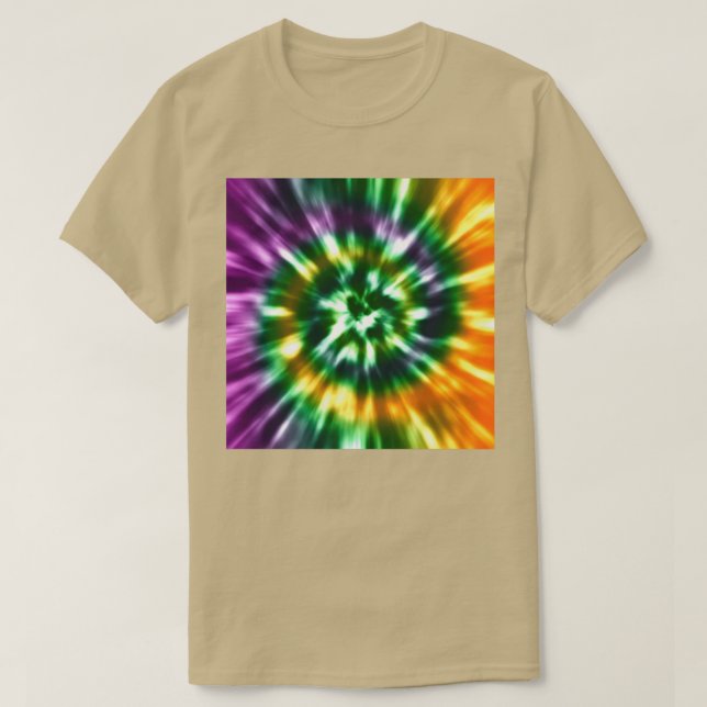 Camiseta Tie Dye Fall Colores Purple Green Gold (Diseño del anverso)