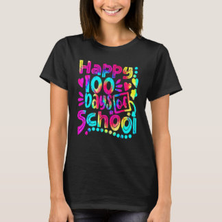 Camiseta Tie Dye Feliz 100º Día de Escuela Profesor Estudia