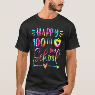 Camiseta Tie Dye Feliz 100.º Día de Escuela Maestro Estudia