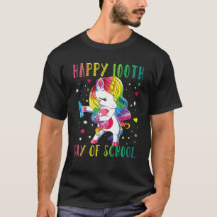 Camiseta Tie Dye Feliz 100 Día De Profesora De Unicornio En