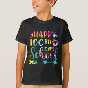 Camiseta Tie Dye Feliz 100° Día del Estudiante Docente Esco
