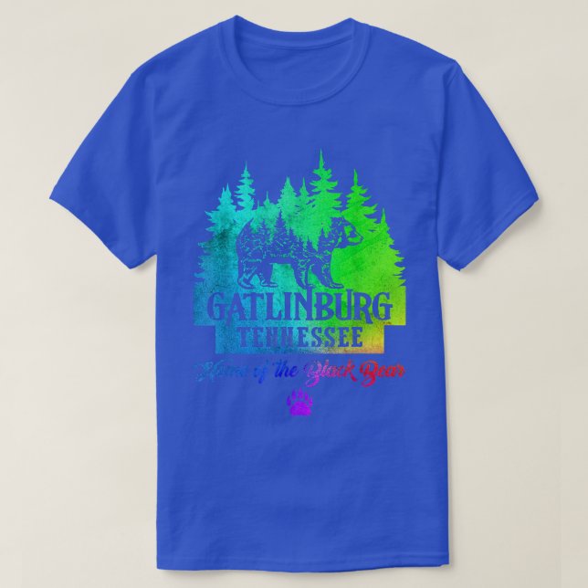 Camiseta Tie Dye Gatlinburg Tennessee Bear Great Smoky Moun (Diseño del anverso)
