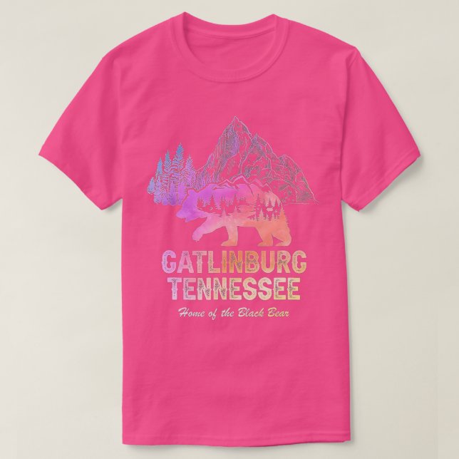 Camiseta Tie Dye Gatlinburg Tennessee Bear Great Smoky Moun (Diseño del anverso)