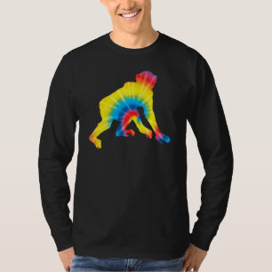 Camiseta Tie Dye Gibbon Impresión Arcoiris Menor Ape Hippie
