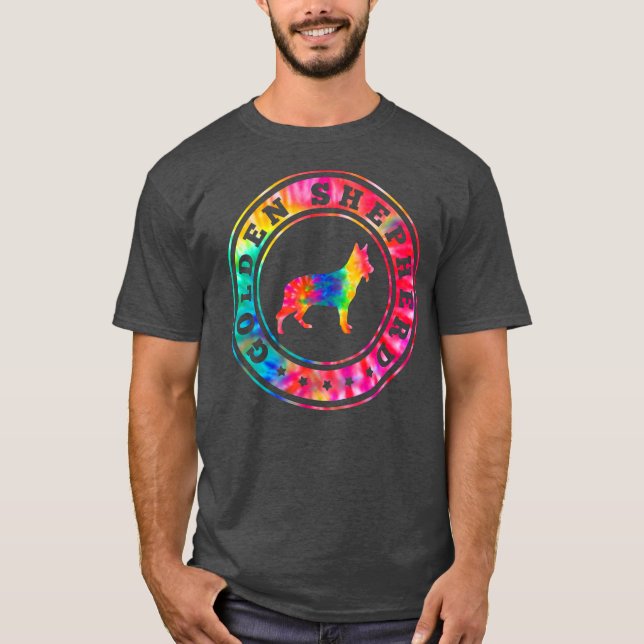 Camiseta Tie Dye Golden Shepherd Dog Mom Pet Lover  (Anverso)