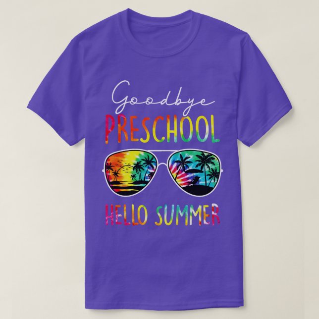 Camiseta Tie Dye Goodbye Preescolar Hello Summer Del Último (Diseño del anverso)