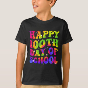 Camiseta Tie Dye Happy 100 Day Of School Students Kids
