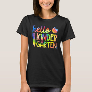 Camiseta Tie Dye Hello First Grado Equipo Kindergarten Back