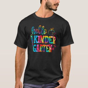 Camiseta Tie Dye Hello Kindergarten Primer Día Del Té Escol