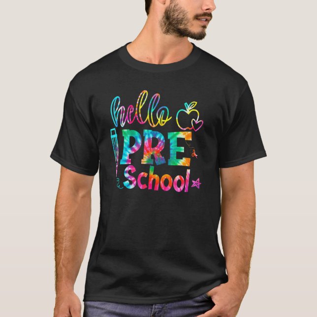 Camiseta Tie Dye Hello Preescolar Team (Anverso)