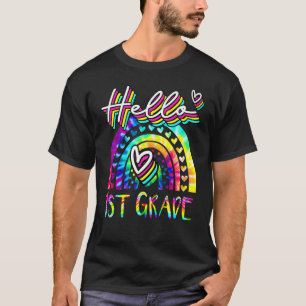 Camiseta Tie Dye Hello Primer Grado Profesor Primer Día De