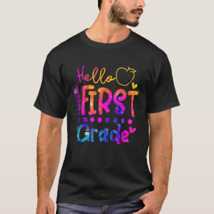Camiseta Tie Dye Hello Primer Grado Profesor Primer Día De