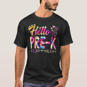 Camiseta Tie Dye Hello Profesora Preescolar Primer Día De L