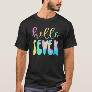 Camiseta Tie Dye Hello Siete Años Séptimo Chica A