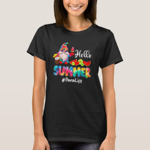 Camiseta Tie Dye Hello Summer Para Life Gnome Beach Sunset