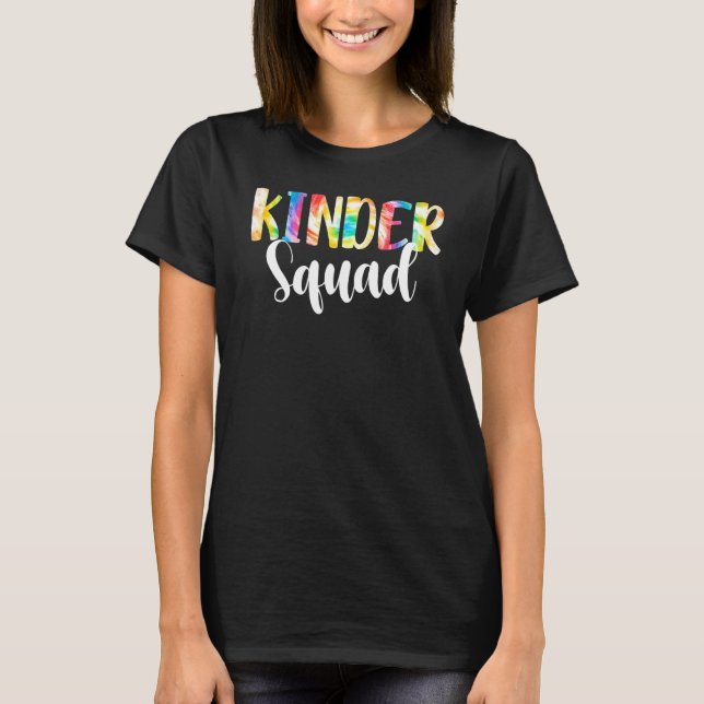 Camiseta Tie Dye Kinder Squad Kindergarten de vuelta a la e (Anverso)