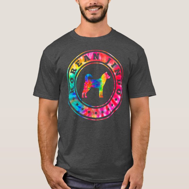 Camiseta Tie Dye Korean Jindo Dog Mom Dad Pet Lover  (Anverso)