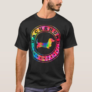 Camiseta Tie Dye Long Hair Dachshund Perro Mamá Papá Pet Lo