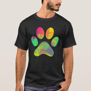 Camiseta Tie Dye Love Dog Paw Print Animal Paw Dog