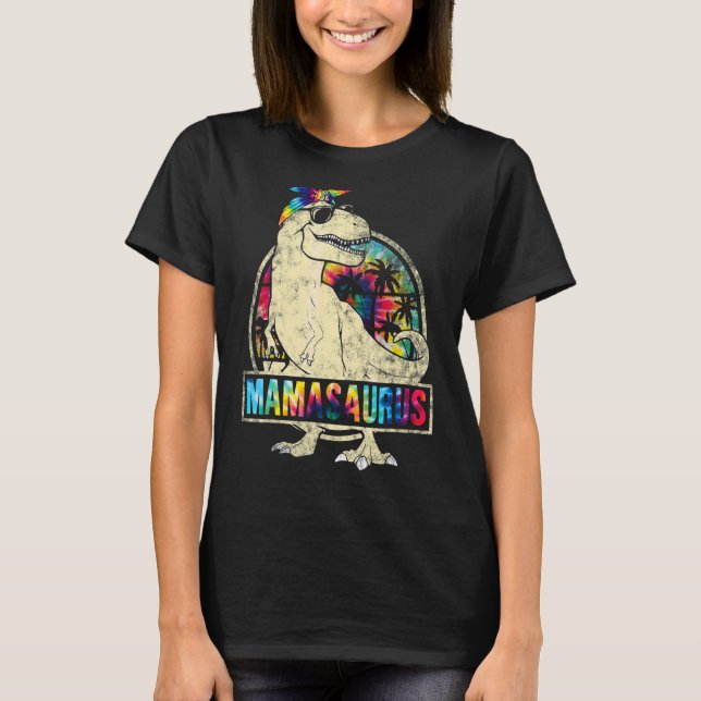 Camiseta Tie Dye Mamasaurus Dinosaur Rex Mama Mamá (Anverso)
