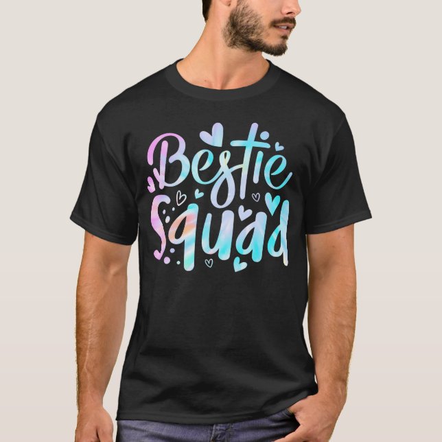 Camiseta Tie Dye Mejor Amigo Coincidencia Bestie Squad Bff  (Anverso)