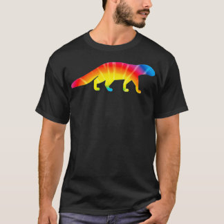 Camiseta Tie Dye Mongol Rainbow Print Mustelid Hippie Pea