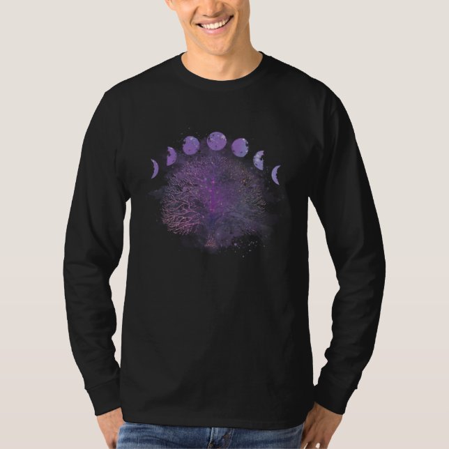 Camiseta Tie Dye Moonphase Tree Of Life Yoga Zen Meditation (Anverso)