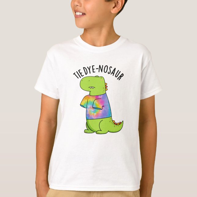 Camiseta Tie-dye-nosaur Funny Dinosaur Pun (Anverso)