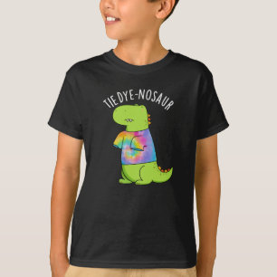 Camiseta Tie-dye-nosaur Funny Dinosaur Pun Dark BG
