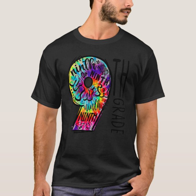 Camiseta Tie Dye Noveno Grado Hippie De Vuelta A La Escuela (Anverso)