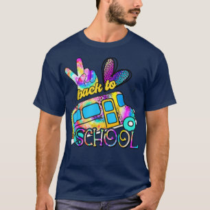 Camiseta Tie Dye Peace Love School Bus Driver Cute Back To 