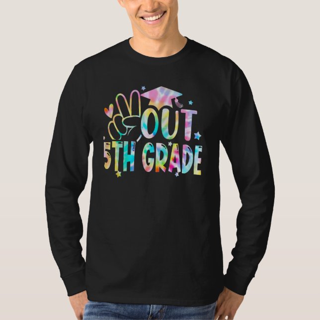 Camiseta Tie Dye Peace Out 5th Grade Graduation Last Day Of (Anverso)