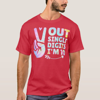 Camiseta Tie Dye Peace out Dígitos únicos Im 10 Birthday Gi