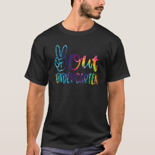 Camiseta Tie Dye Peace Out Kindergarten El Último Día De La