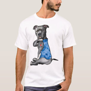 Camiseta Tie Dye PitBull - Amo a mamá Pitbull Tattoo Madre