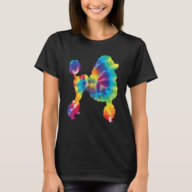 Camiseta Tie Dye Poodle  Canine Dog  Pet Trainer Breeder (Anverso)