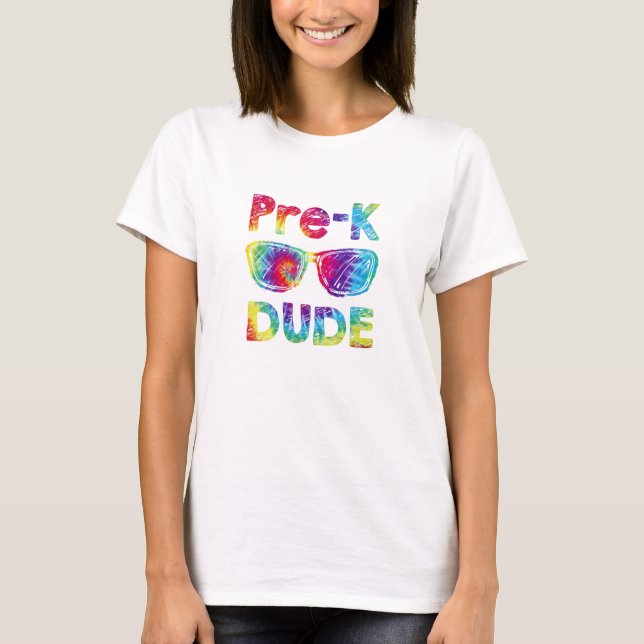 Camiseta Tie Dye Pre K Dude Profesores (Anverso)