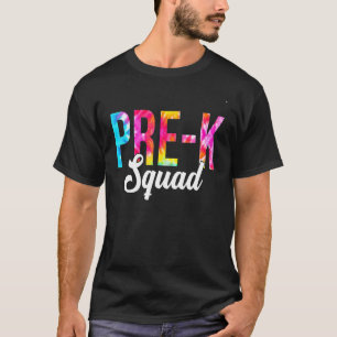 Camiseta Tie Dye Pre K Squad Docente 100 Días De Sc